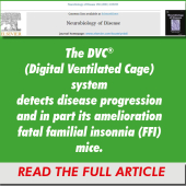 The DVC® (Digital Ventilated Cage) system detects disease progression and in part its amelioration fatal familial insonnia (FFI) mice